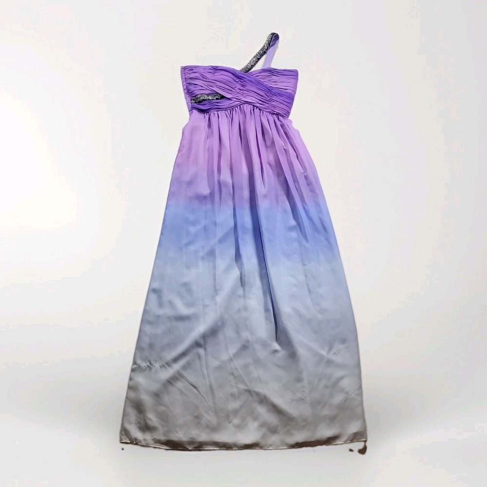 NWT Calvin Klein Y2K Women's Ombre Chiffon Gown Purple Blue White Size 4 Bodice